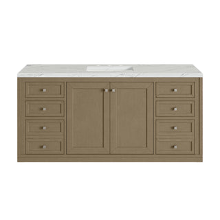 60 Inch Chicago Freestanding Vanity in Walnut Whisper / Ethereal Noctis Top