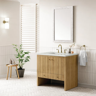 36 Inch Hudson Freestanding Vanity in Light Natural Oak / Lime Delight Top