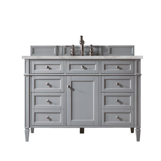 48 Inch Brittany Freestanding Vanity in Urban Gray / Victorian Silver Top