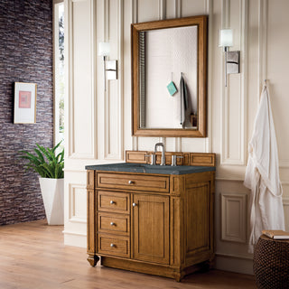 36 Inch Bristol Freestanding Vanity in Saddle Brown / Parisien Bleu Top