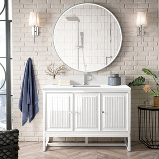 48 Inch Athens Dual Mount Vanity in Glossy White / White Zeus Top