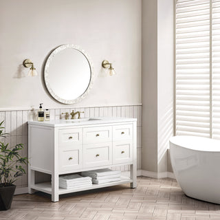 48 Inch Breckenridge Freestanding Vanity in Bright White / White Zeus Top