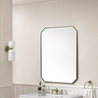Rohe 30" Octagonal Mirror, Champagne Brass