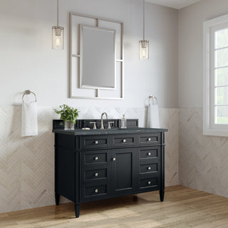 48 Inch Brittany Freestanding Vanity in Black Onyx / Parisien Bleu Top