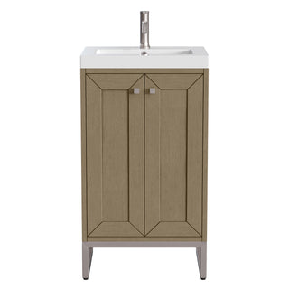 19.75 Inch Chianti Freestanding Vanity in Walnut Whisper / White Glossy Top