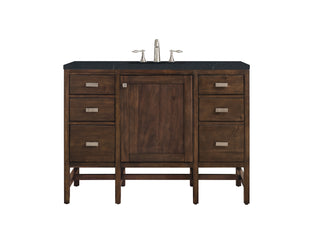 48 Inch Addison Freestanding Vanity in Mid-Century Acacia / Charcoal Soapstone Top