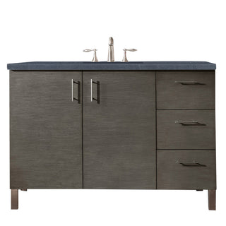 48 Inch Metropolitan Dual Mount Vanity in Silver Oak / Charcoal Soapstone Top