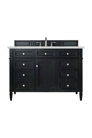 48 Inch Brittany Freestanding Vanity in Black Onyx / Ethereal Noctis Top