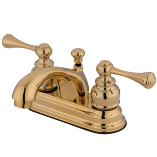 Vintage 4 Inch Centerset Bathroom Faucet in Polished Brass