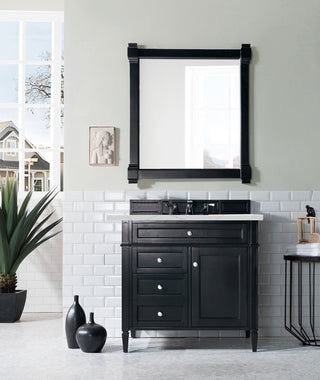 36 Inch Brittany Freestanding Vanity in Black Onyx / Ethereal Noctis Top