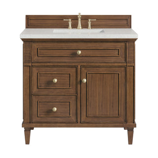 36 Inch Lorelai Freestanding Vanity in Mid-Century Walnut / Lime Delight Top