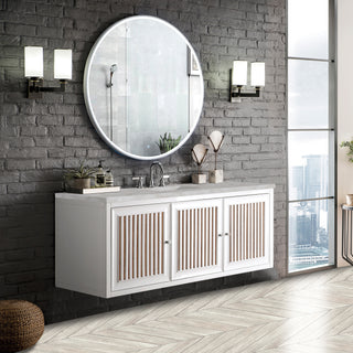 60 Inch Athens Dual Mount Vanity in Glossy White / Victorian Silver Top