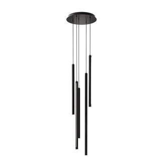 5 Light Round CCT LED Duo-Light Cylinder Pendant Cluster