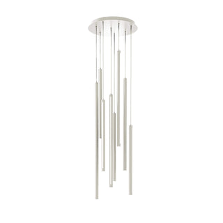 8 Light Round CCT LED Duo-Light Cylinder Pendant Cluster