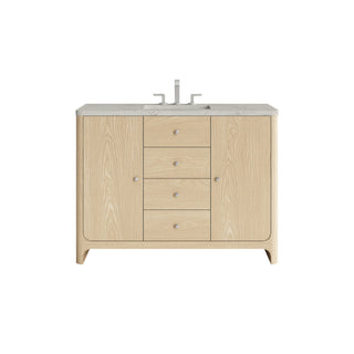 48 Inch Gracyn Freestanding Vanity in Coastal Driftwood / Victorian Silver Top
