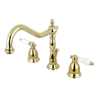 Heritage Widespread Bathroom Faucet in Polished Brass