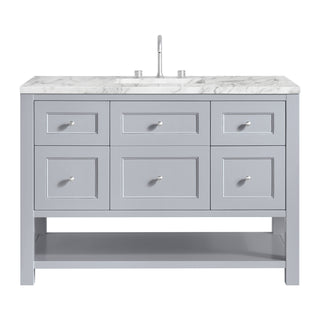 48 Inch Breckenridge Freestanding Vanity in Serenity Blue / Carrara White Top