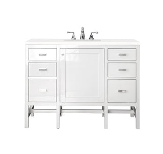 48 Inch Addison Freestanding Vanity in Glossy White / White Zeus Top