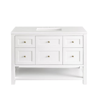 48 Inch Breckenridge Freestanding Vanity in Bright White / White Zeus Top