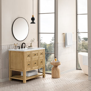 36 Inch Breckenridge Freestanding Vanity in Light Natural Oak / White Zeus Top