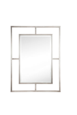 Boston 30" Rectangular Mirror, Brushed Nickel