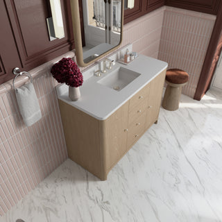 48 Inch Gracyn Freestanding Vanity in Coastal Driftwood / White Zeus Top