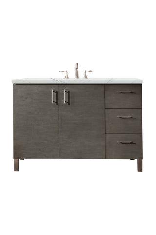 48 Inch Metropolitan Dual Mount Vanity in Silver Oak / Ethereal Noctis Top