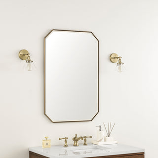 Rohe 24" Octagonal Mirror, Champagne Brass