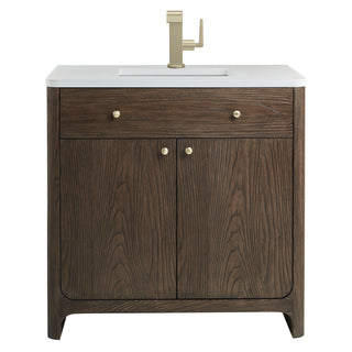 36 Inch Gracyn Freestanding Vanity in Sable / White Zeus Top