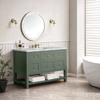 48 Inch Breckenridge Freestanding Vanity in Smokey Celadon / Victorian Silver Top