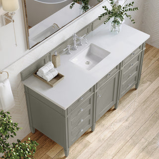 60 Inch Brittany Freestanding Vanity in Urban Gray / White Zeus Top
