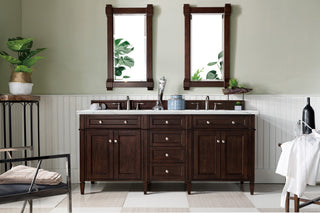 72 Inch Brittany Freestanding Vanity in Burnished Mahogany / Ethereal Noctis Top