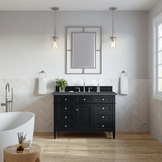 48 Inch Brittany Freestanding Vanity in Black Onyx / Parisien Bleu Top
