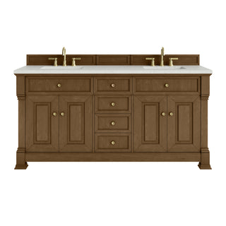 72 Inch Brookfield Freestanding Vanity in Honey Oak / Lime Delight Top