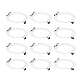 Kit of 12 - 6in Round LED Panel, White