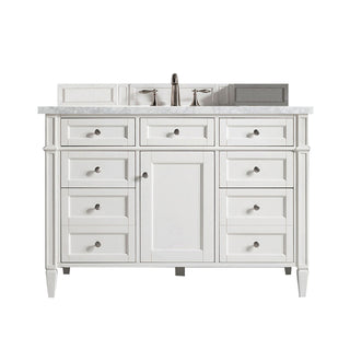 48 Inch Brittany Freestanding Vanity in Bright White / Carrara White Top