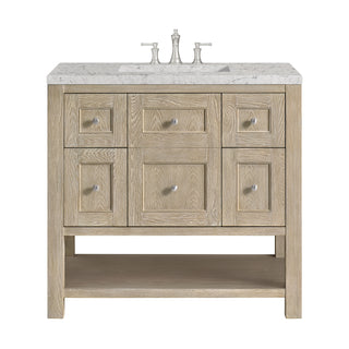 36 Inch Breckenridge Freestanding Vanity in Whitewashed Oak / Eternal Jasmine Pearl Top