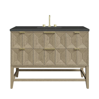 48 Inch Emmeline Freestanding Vanity in Pebble Oak / Charcoal Soapstone Top