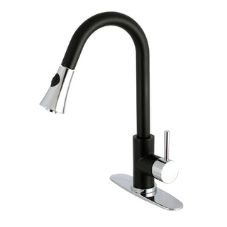 Concord Pull-Down Kitchen Faucet in Matte Black/Polished Chrome