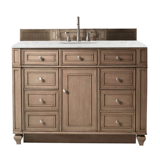 48 Inch Bristol Freestanding Vanity in Whitewashed Walnut / Eternal Jasmine Pearl Top