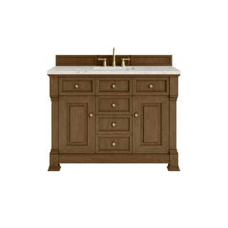 48 Inch Brookfield Freestanding Vanity in Honey Oak / Victorian Silver Top