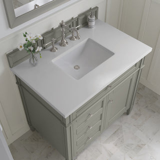36 Inch Brittany Freestanding Vanity in Urban Gray / White Zeus Top