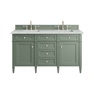 60 Inch Brittany Freestanding Vanity in Smokey Celadon / Ethereal Noctis Top