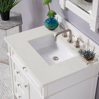30 Inch Brittany Freestanding Vanity in Bright White / Lime Delight Top