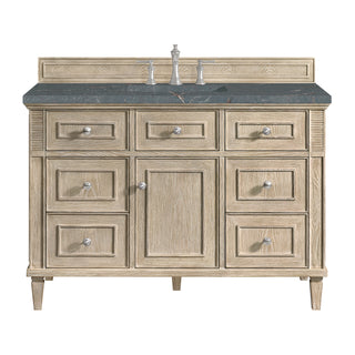 48 Inch Lorelai Freestanding Vanity in Whitewashed Oak / Parisien Bleu Top