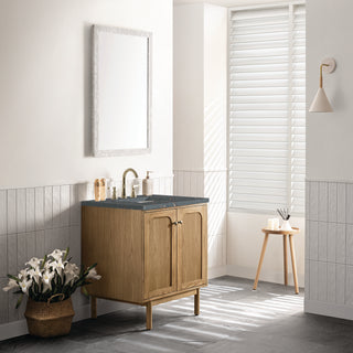 30 Inch Laurent Dual Mount Vanity in Light Natural Oak / Parisien Bleu Top