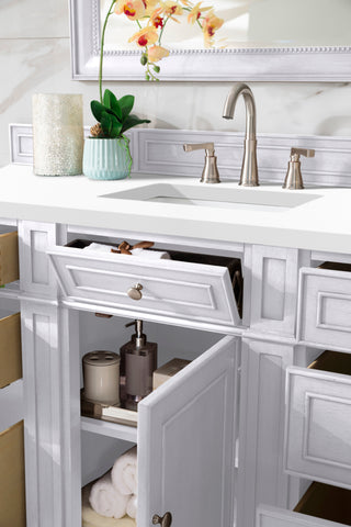 60 Inch Bristol Freestanding Vanity in Bright White / White Zeus Top