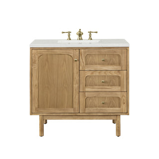 36 Inch Laurent Dual Mount Vanity in Light Natural Oak / Lime Delight Top