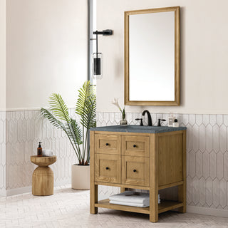 30 Inch Breckenridge Freestanding Vanity in Light Natural Oak / Parisien Bleu Top