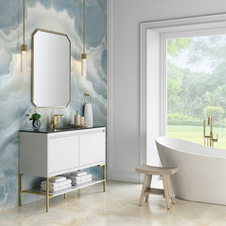 47.25 Inch Mantova Freestanding Vanity in Glossy White / Charcoal Black Top